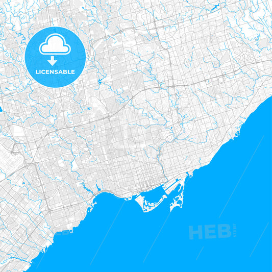 Vector area map of Toronto, Ontario, Canada