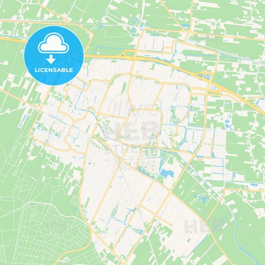 Veenendaal, Netherlands Vector Map - Classic Colors