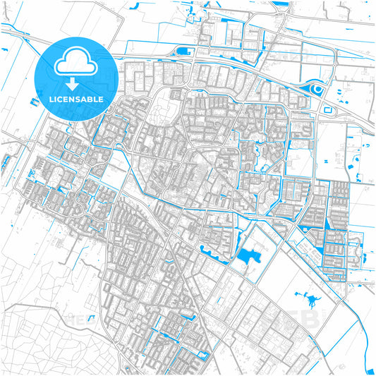 Veenendaal, Utrecht, Netherlands, city map with high quality roads.