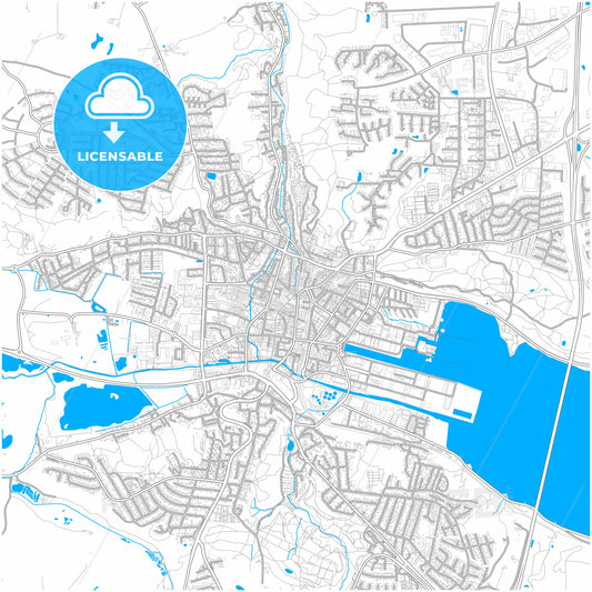 Vejle Municipality, Denmark, city map with high quality roads.