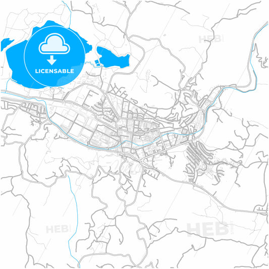 Velenje, Slovenia, city map with high quality roads.