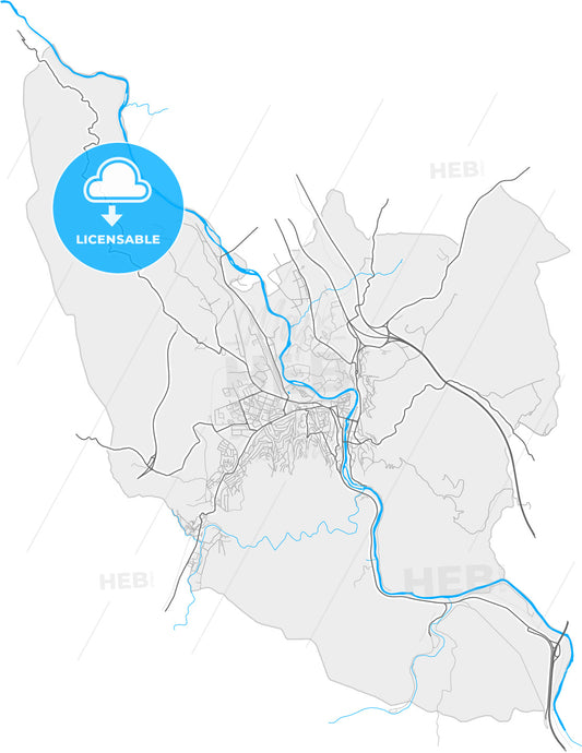 Veles, North Macedonia, high quality vector map