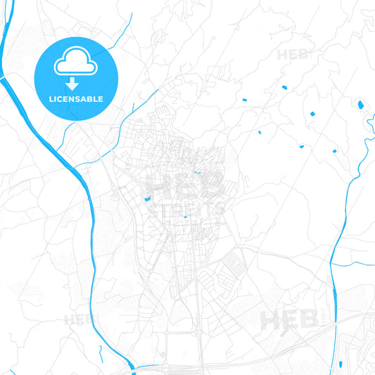 Vélez-Málaga, Spain PDF vector map with water in focus