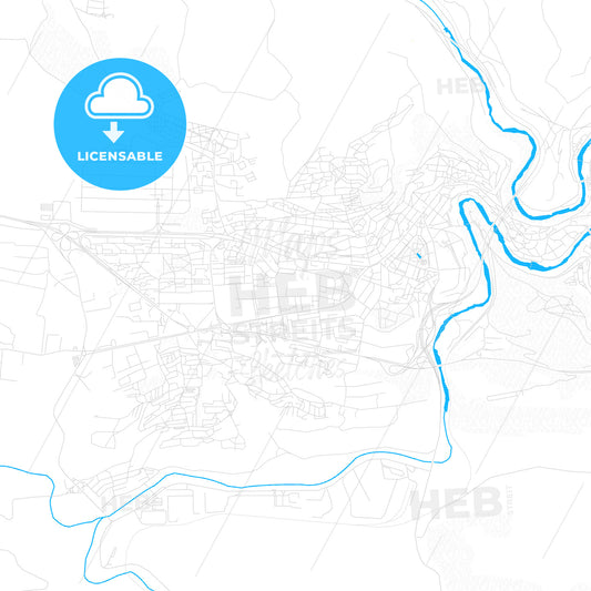 Veliko Tarnovo, Bulgaria PDF vector map with water in focus