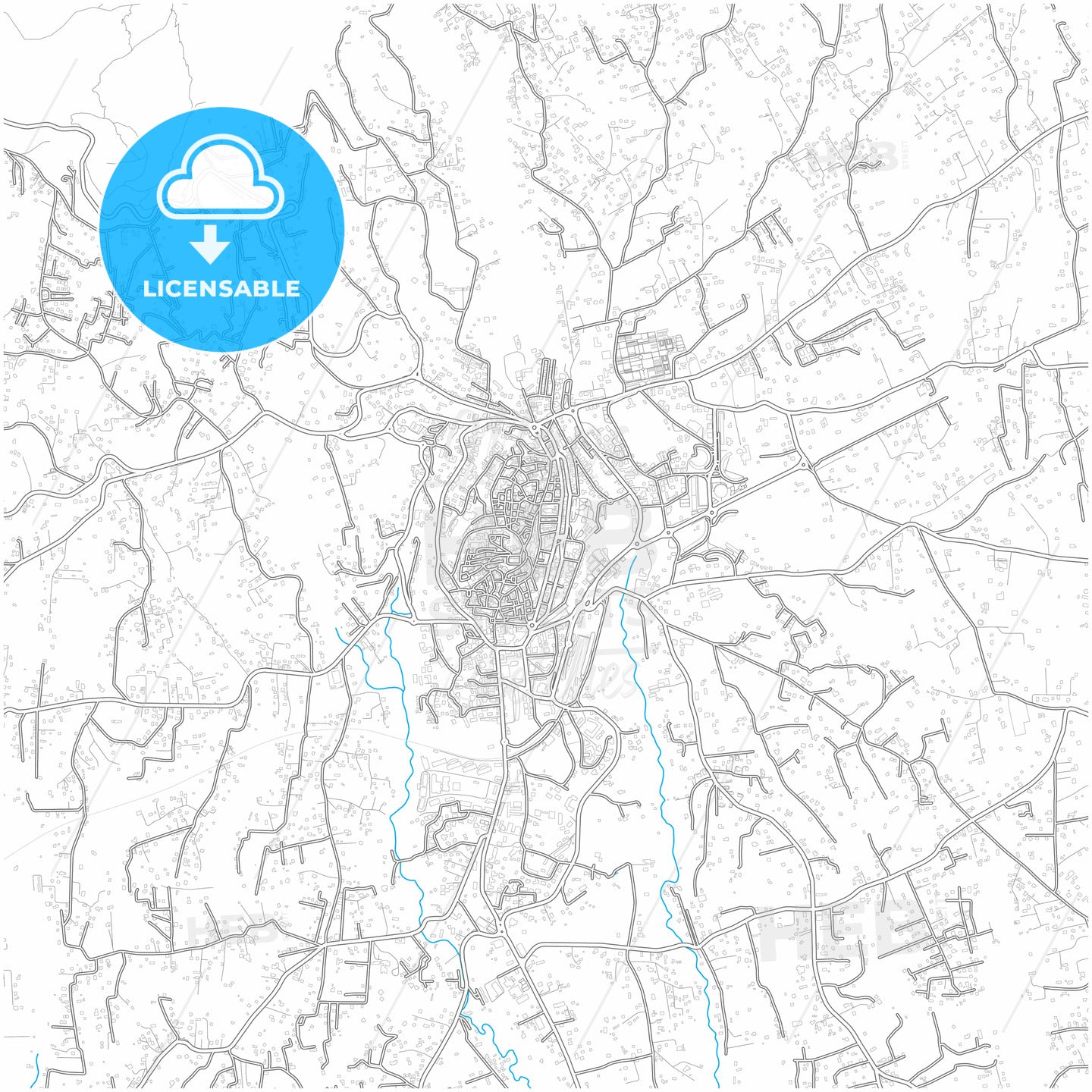 Velletri, Lazio, Italy, city map with high quality roads.