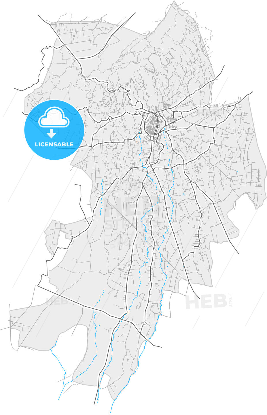 Velletri, Lazio, Italy, high quality vector map