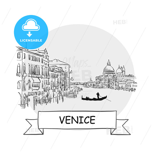 Venice Cityscape Vector Sign – instant download