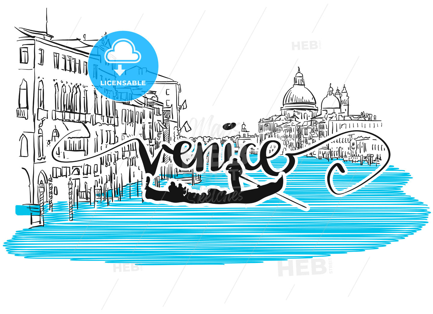 Venice Grand View Greeting Card Design – instant download