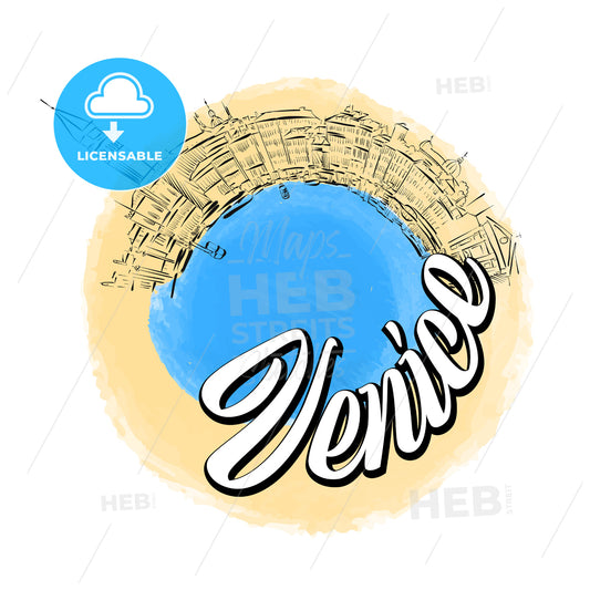 Venice colored landmark logo – instant download