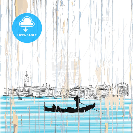 Venice drawing on wood – instant download