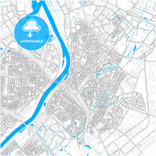 Venlo, Limburg, Netherlands, city map with high quality roads.