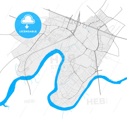 Vernier, Switzerland, high quality vector map