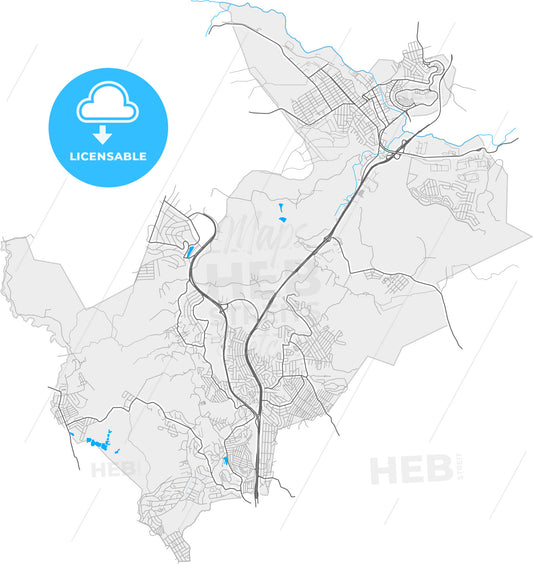 Vespasiano, Brazil, high quality vector map