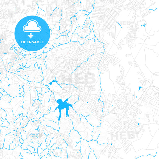 Viamao, Brazil PDF vector map with water in focus