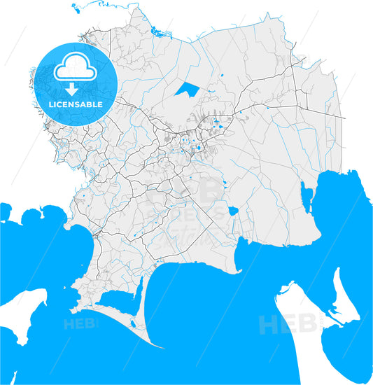 Viamao, Brazil, high quality vector map