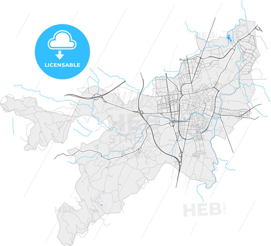 Vic, Barcelona, Spain, high quality vector map