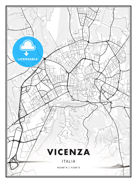 Vicenza, Italy, Modern Print Template in Various Formats - HEBSTREITS Sketches