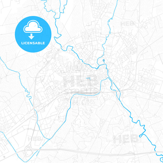 Vicenza, Italy PDF vector map with water in focus