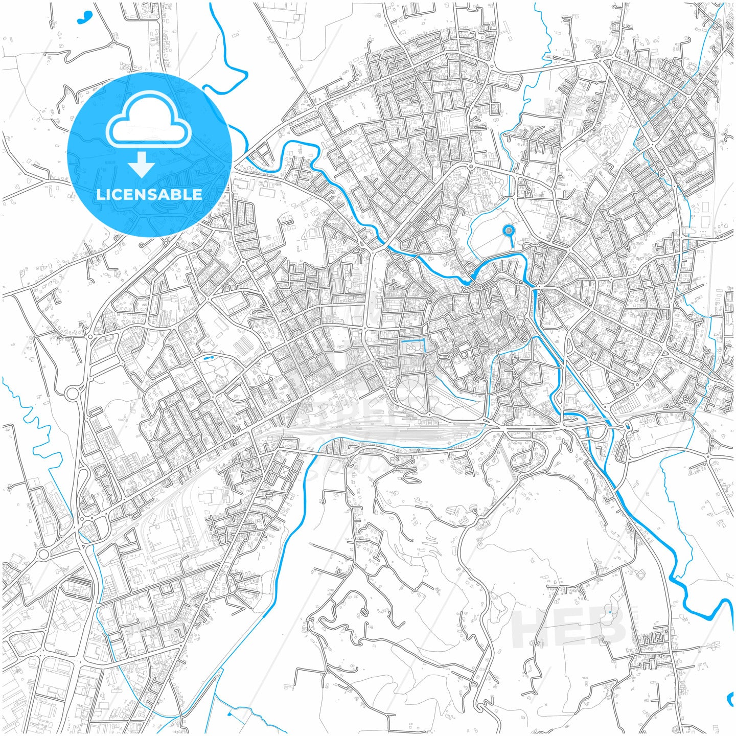 Vicenza, Veneto, Italy, city map with high quality roads.