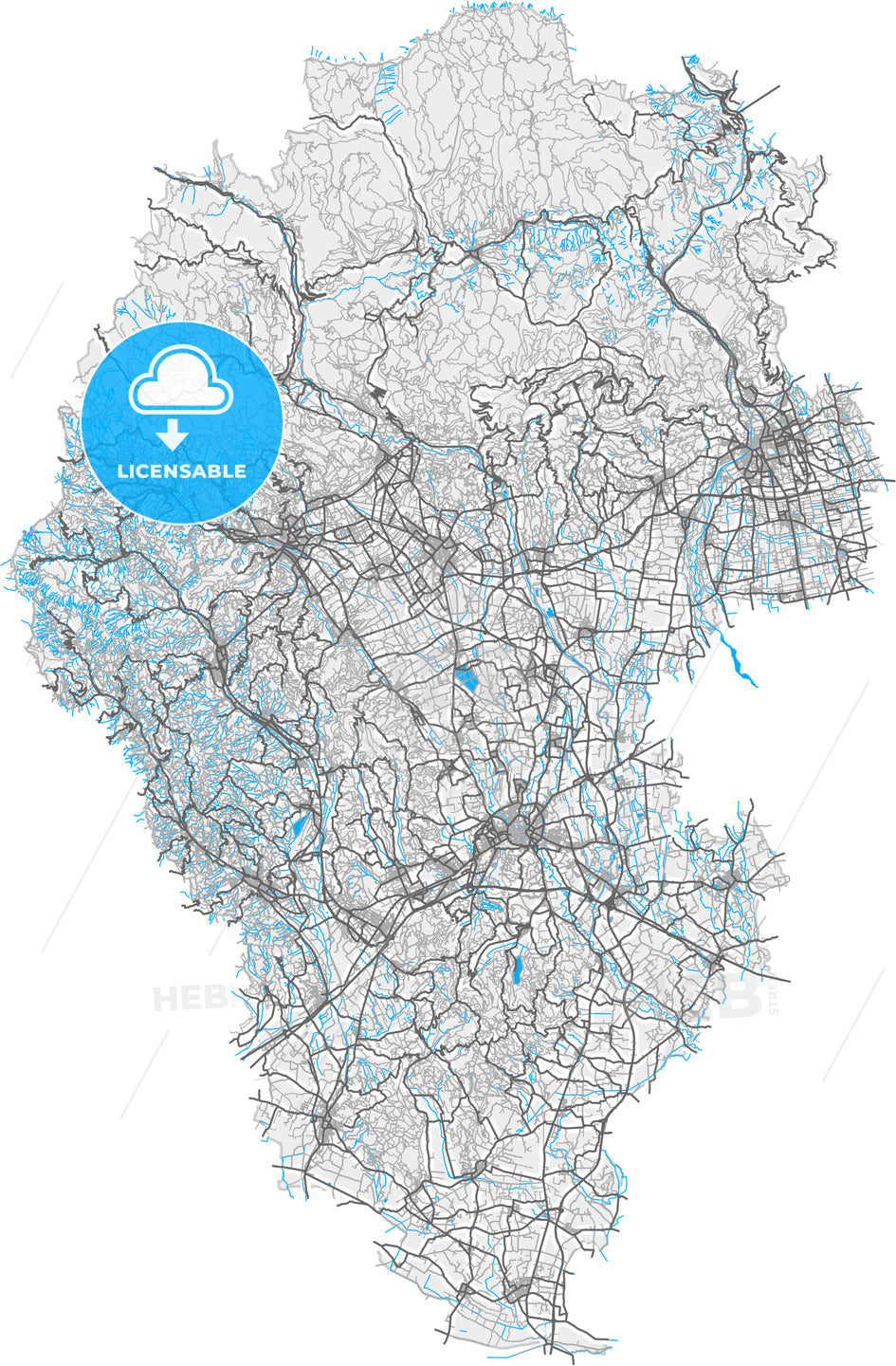 Vicenza, Veneto, Italy, high quality vector map