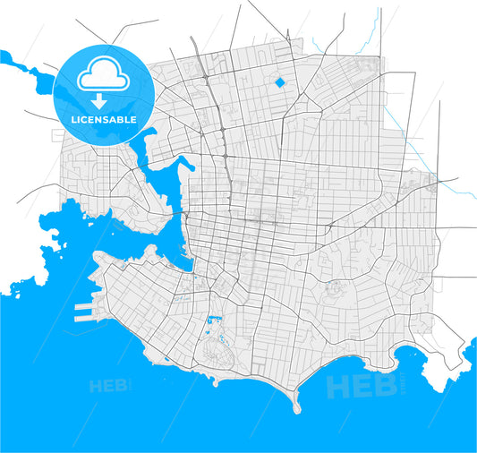 Victoria, British Columbia, Canada, high quality vector map