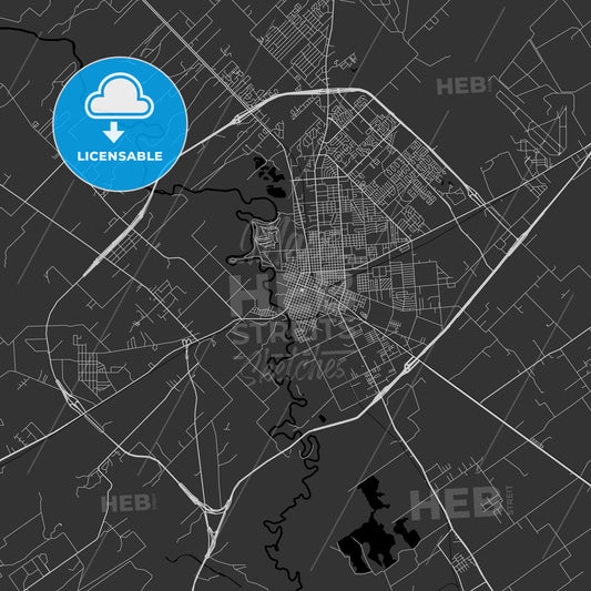 Victoria, Texas - Area Map - Dark