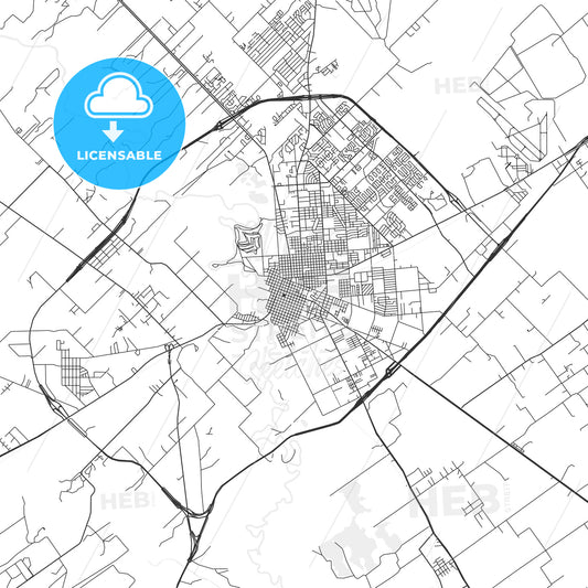 Victoria, Texas - Area Map - Light