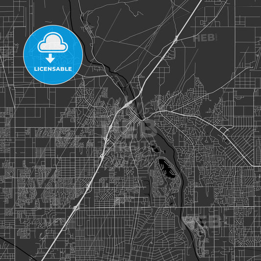 Victorville, California - Area Map - Dark