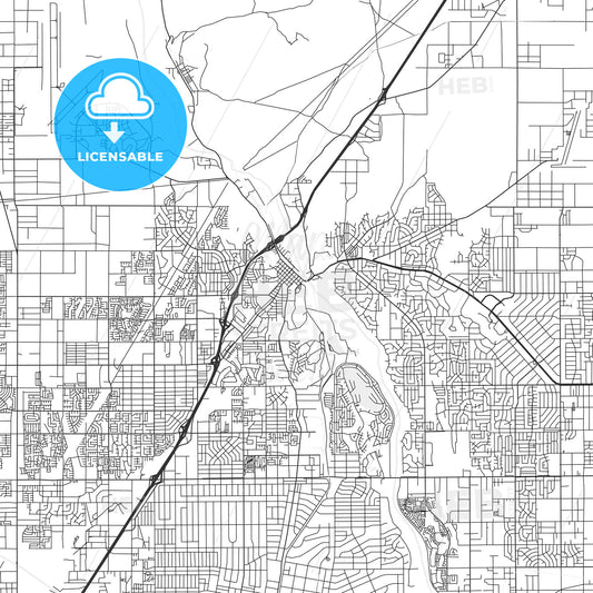 Victorville, California - Area Map - Light