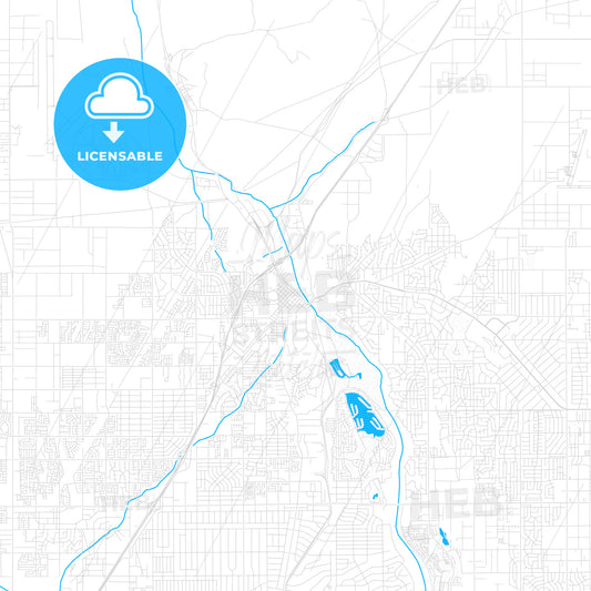 Victorville, California, United States, PDF vector map with water in focus