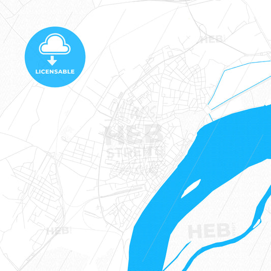 Vidin, Bulgaria PDF vector map with water in focus