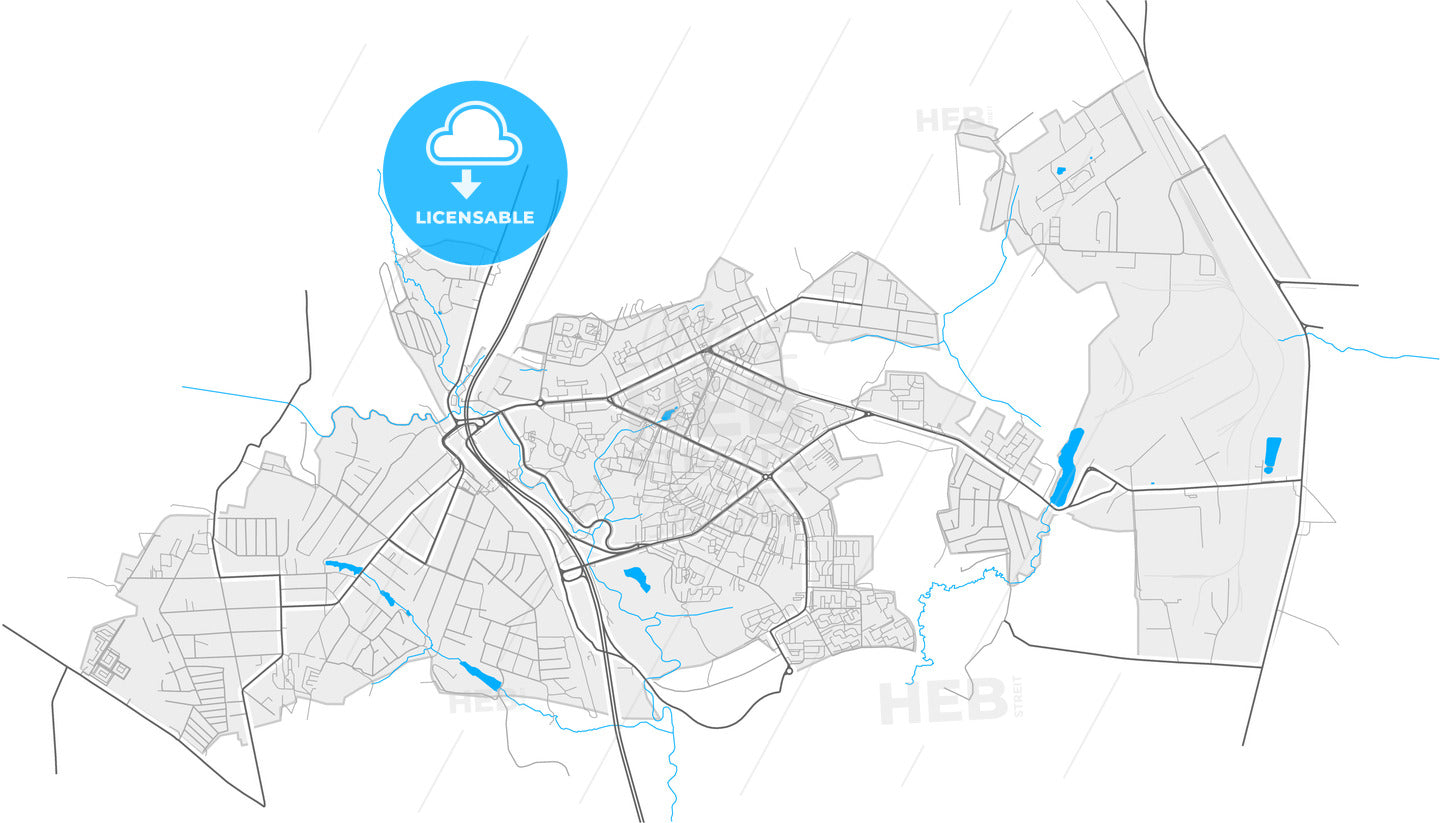 Vidnoye, Moscow Oblast, Russia, high quality vector map