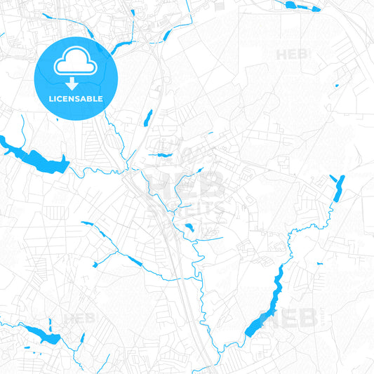 Vidnoye, Russia PDF vector map with water in focus