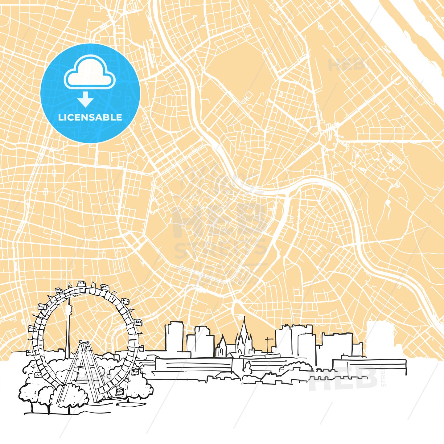 Vienna Austria Background Map – HEBSTREITS