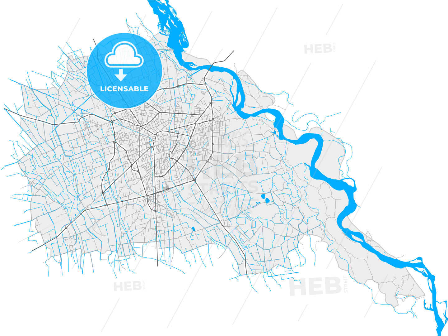 Vigevano, Lombardy, Italy, high quality vector map