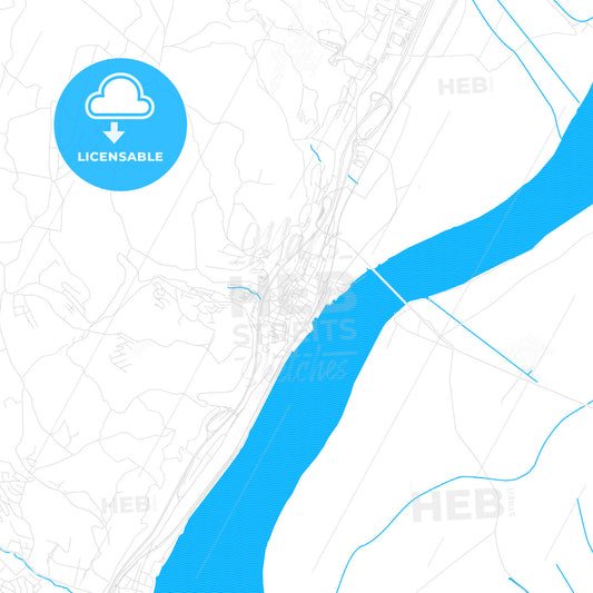Vila Franca de Xira, Portugal PDF vector map with water in focus
