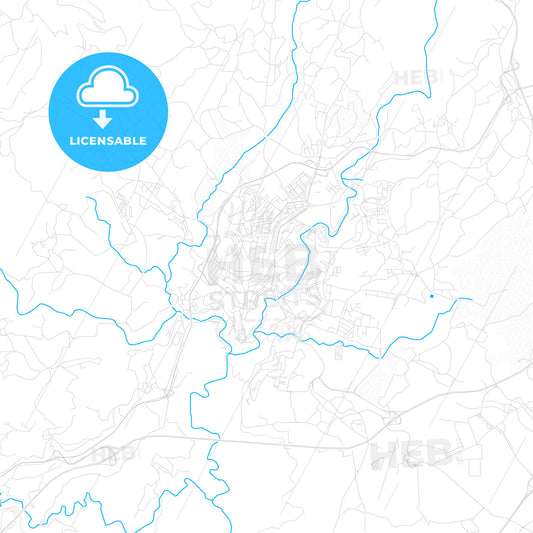 Vila Real, Portugal PDF vector map with water in focus