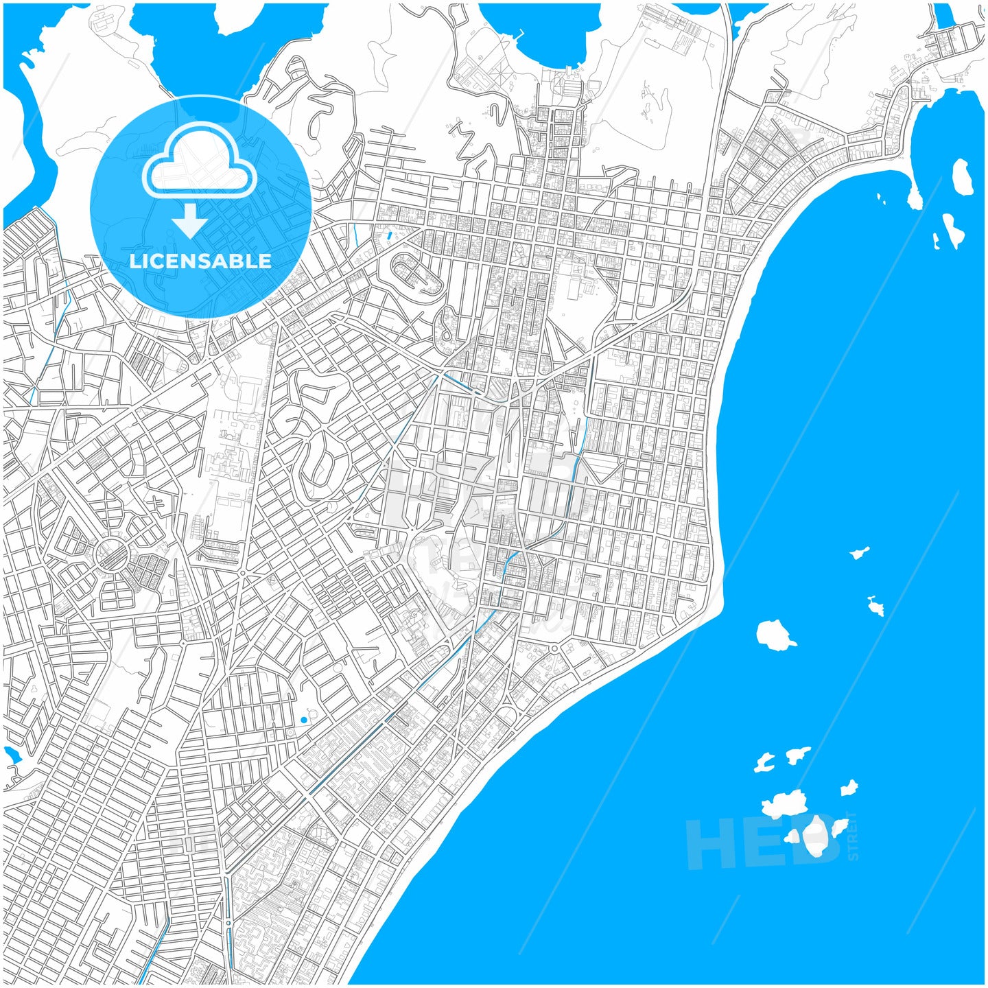 Vila Velha, Brazil, city map with high quality roads.