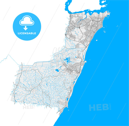 Vila Velha, Brazil, high quality vector map