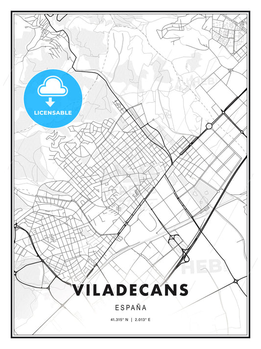 Viladecans, Spain, Modern Print Template in Various Formats - HEBSTREITS Sketches