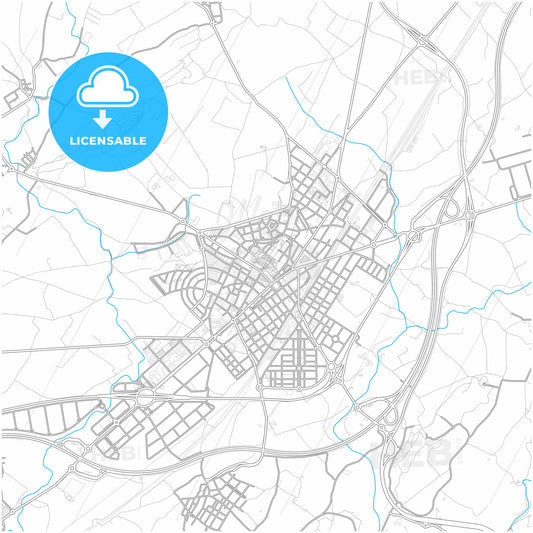 Vilafranca del Penedès, Barcelona, Spain, city map with high quality roads.