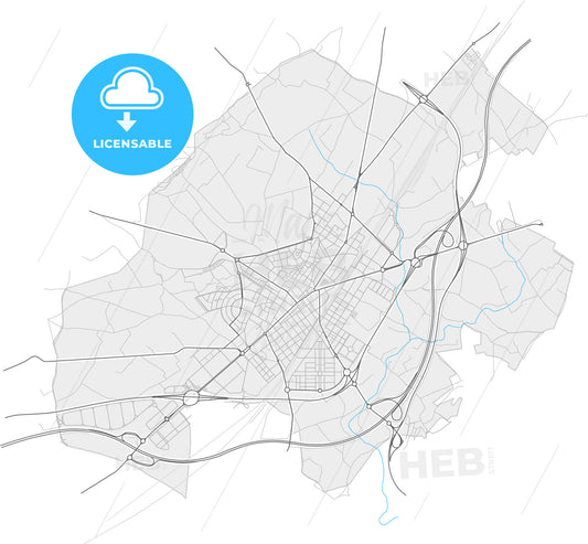 Vilafranca del Penedès, Barcelona, Spain, high quality vector map