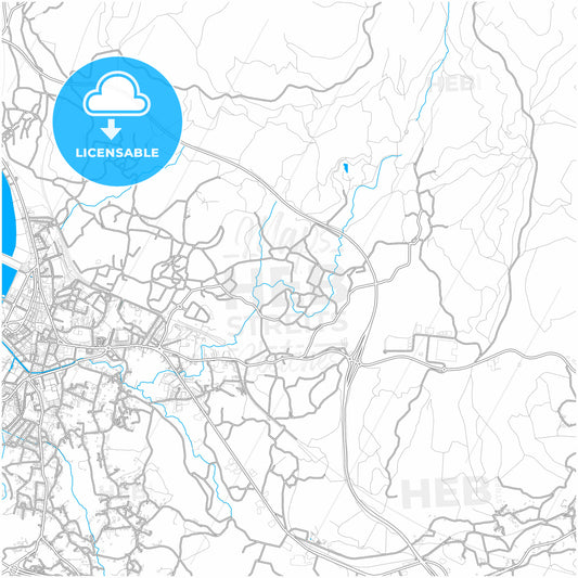 Vilagarcía de Arousa, Pontevedra, Spain, city map with high quality roads.