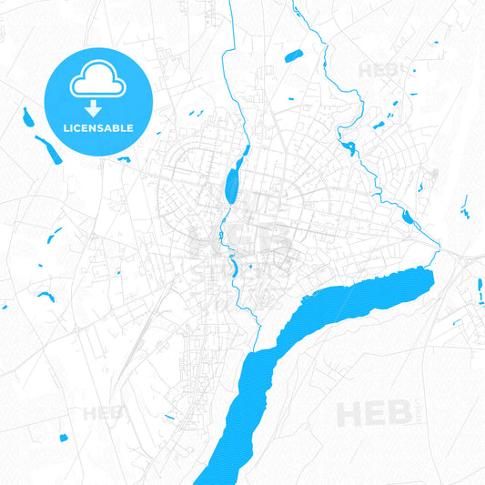 Viljandi, Estonia PDF vector map with water in focus