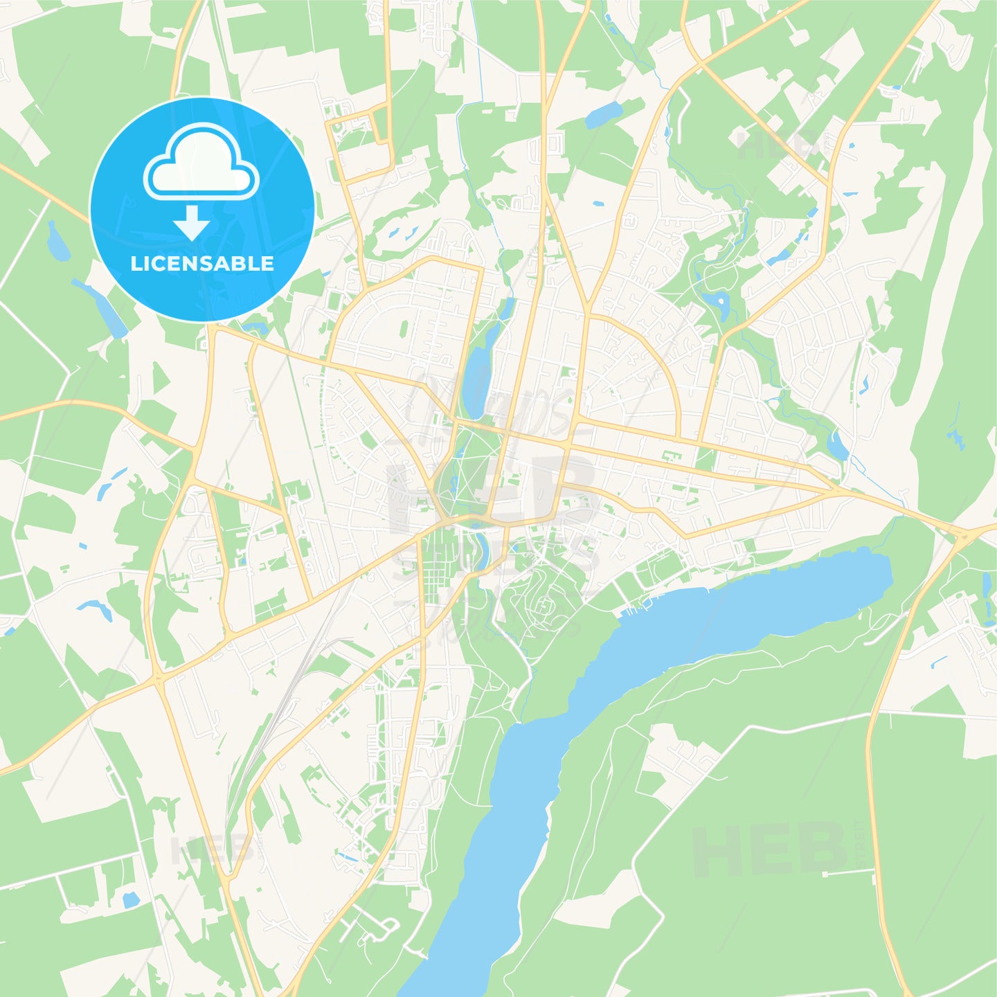 Viljandi, Estonia Vector Map - Classic Colors