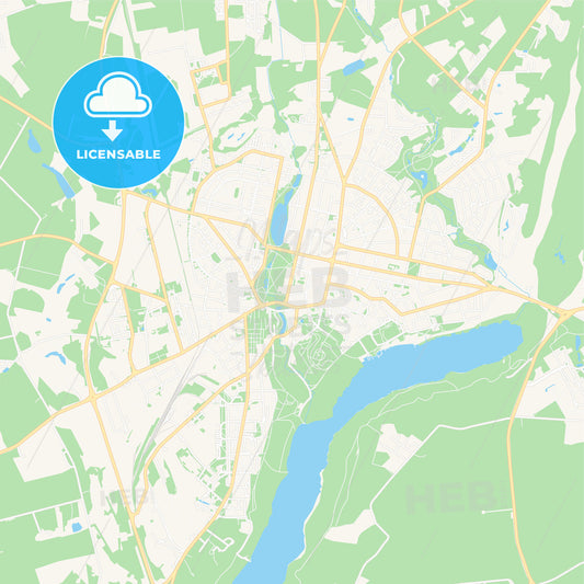 Viljandi, Estonia Vector Map - Classic Colors