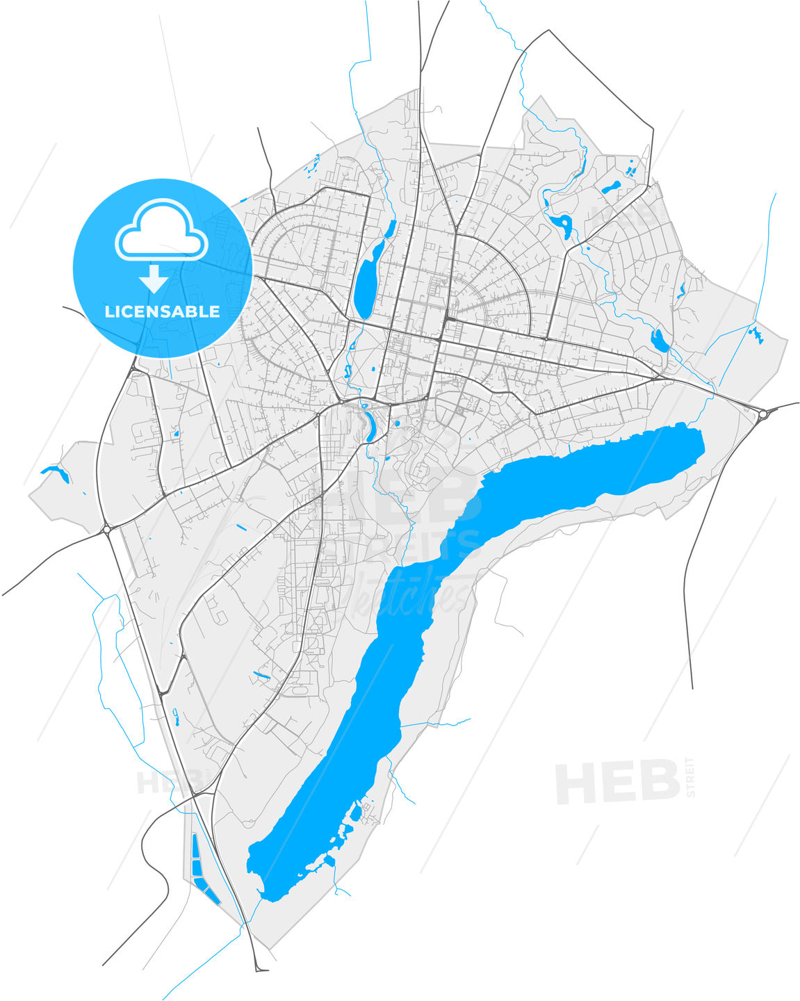 Viljandi, Viljandi, Estonia, high quality vector map