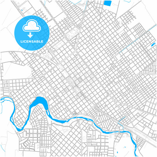 Villa Maria, Argentina, city map with high quality roads.