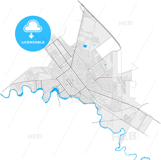 Villa Maria, Argentina, high quality vector map