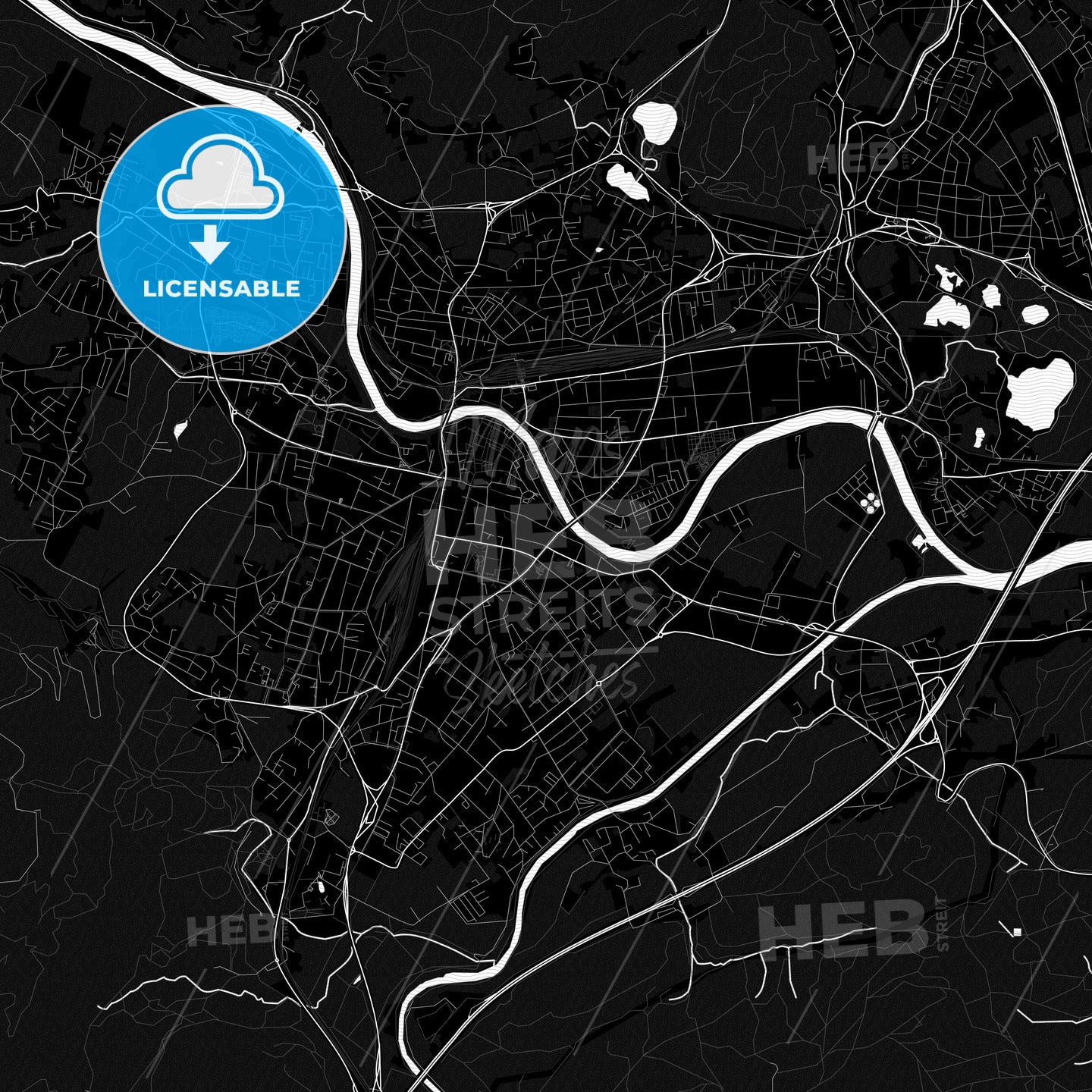 Villach, Austria Pdf Vector Map Black And White – HEBSTREITS